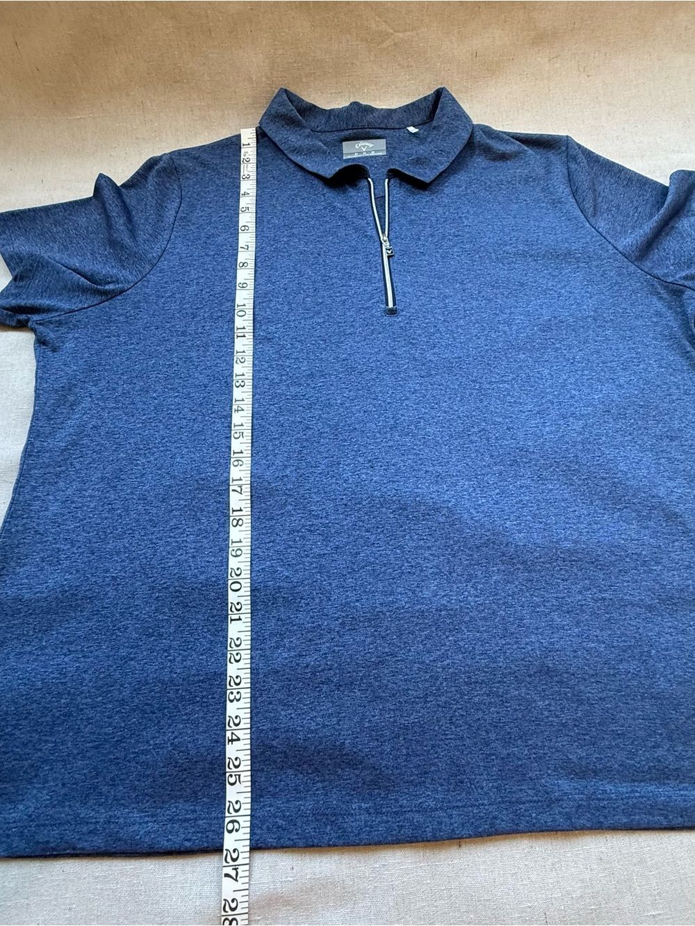 Callaway Heathered Navy Blue Zipper Golf Polo Shirt Top Plus Size 2X NWOT - Picture 10 of 12